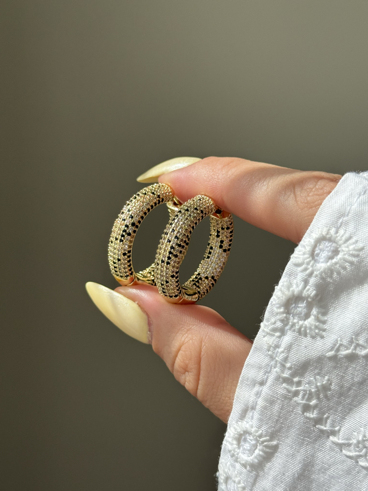 Tamtur Leopar Desen Küpe