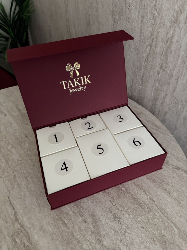 Premium Kadife Dokulu 6li Advent Calendar Mıknatıslı