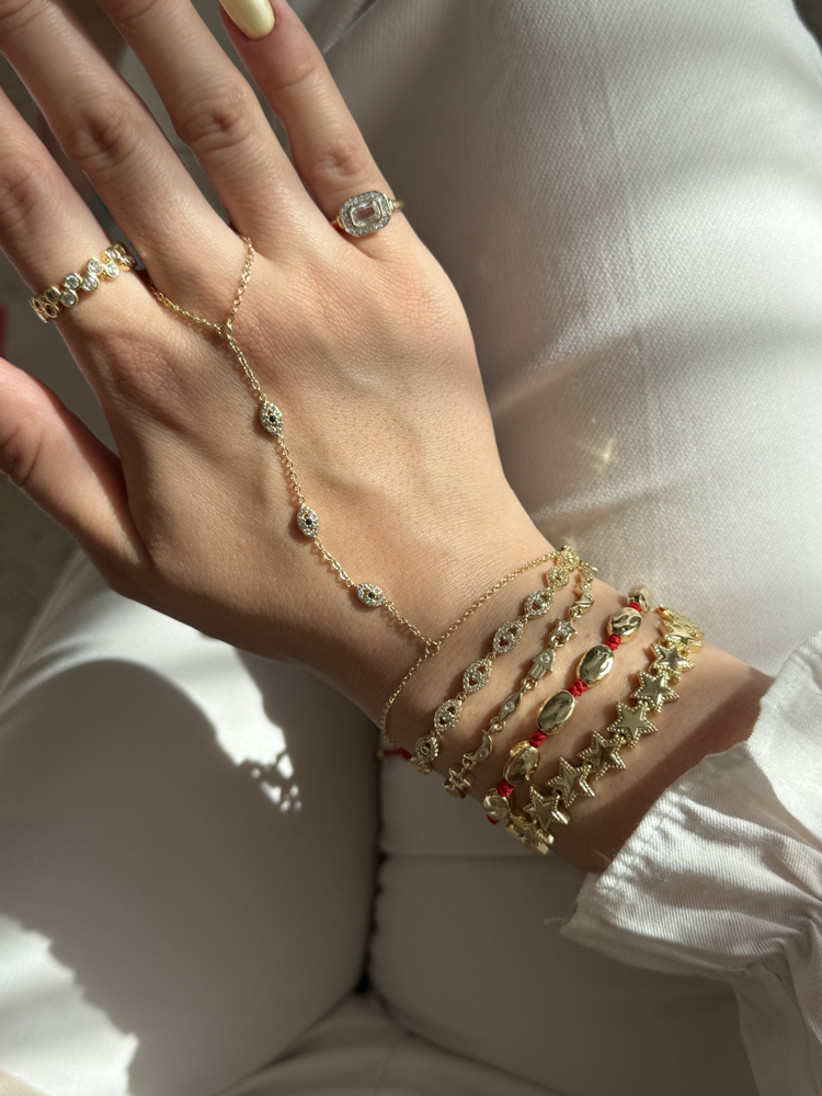 Sıralı Yıldız Bileklik | 14k vip