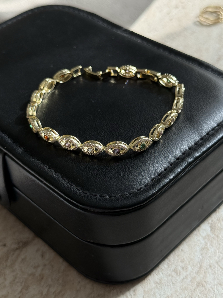 Rainbow Eyes Bileklik | 14k vip
