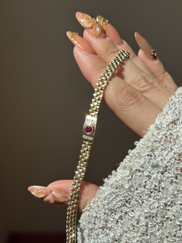 Burgundy hasır kordon bileklik | 14k vip