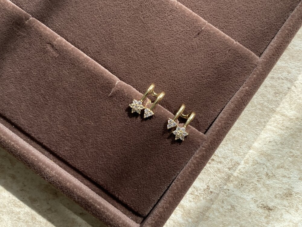Çiçek Desen Küpe | 14k xuping