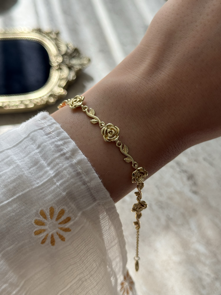 Vintage Gül Detay Bileklik | 14k vip