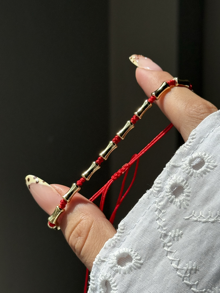 Kemik Kırmızı İp Bileklik 