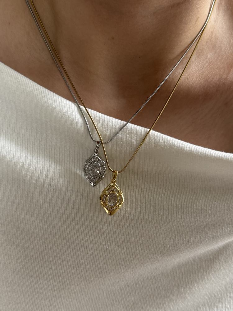 Diamond Vintage Kolye | Çelik