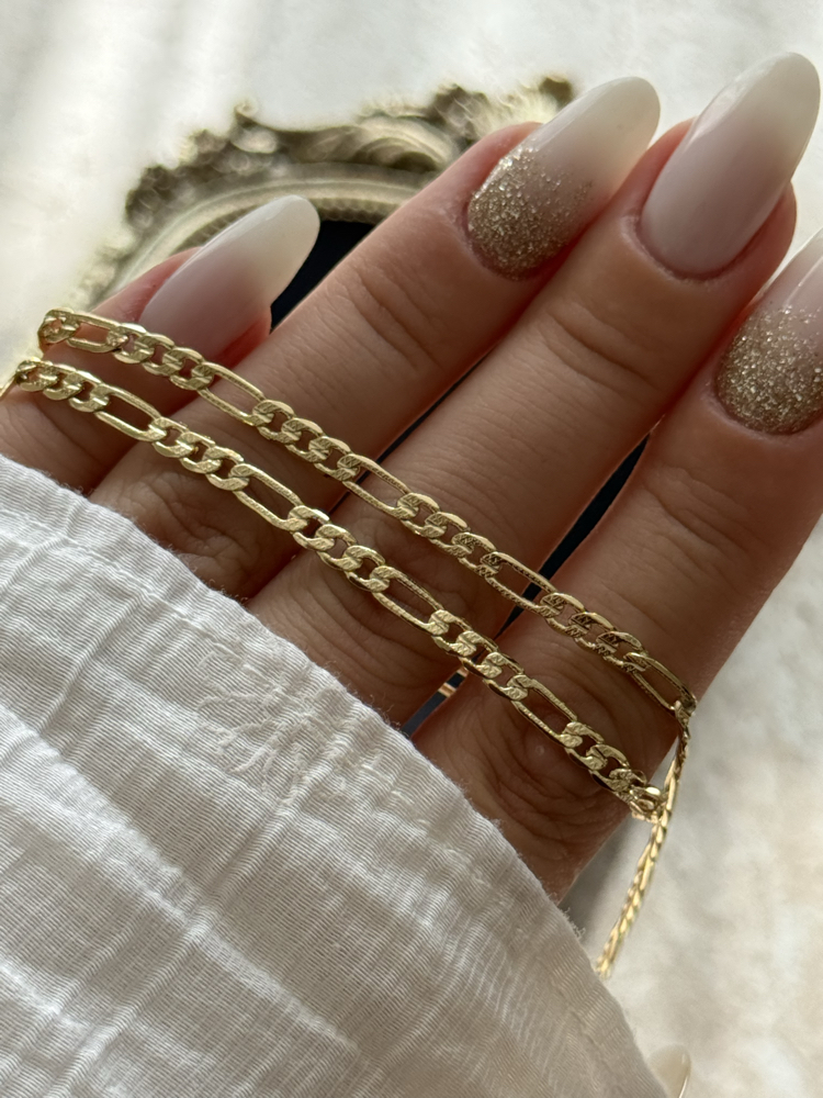 Desenli Figaro Zincir Kolye | 14k vip