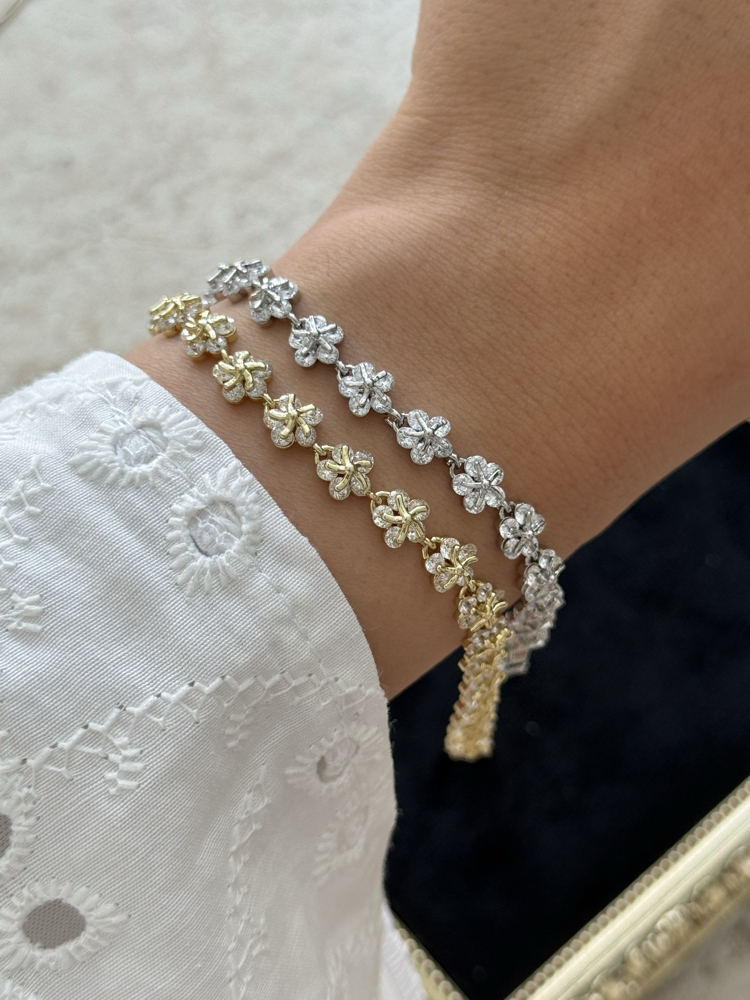 Taşlı Çiçek Bileklik | 14k vip