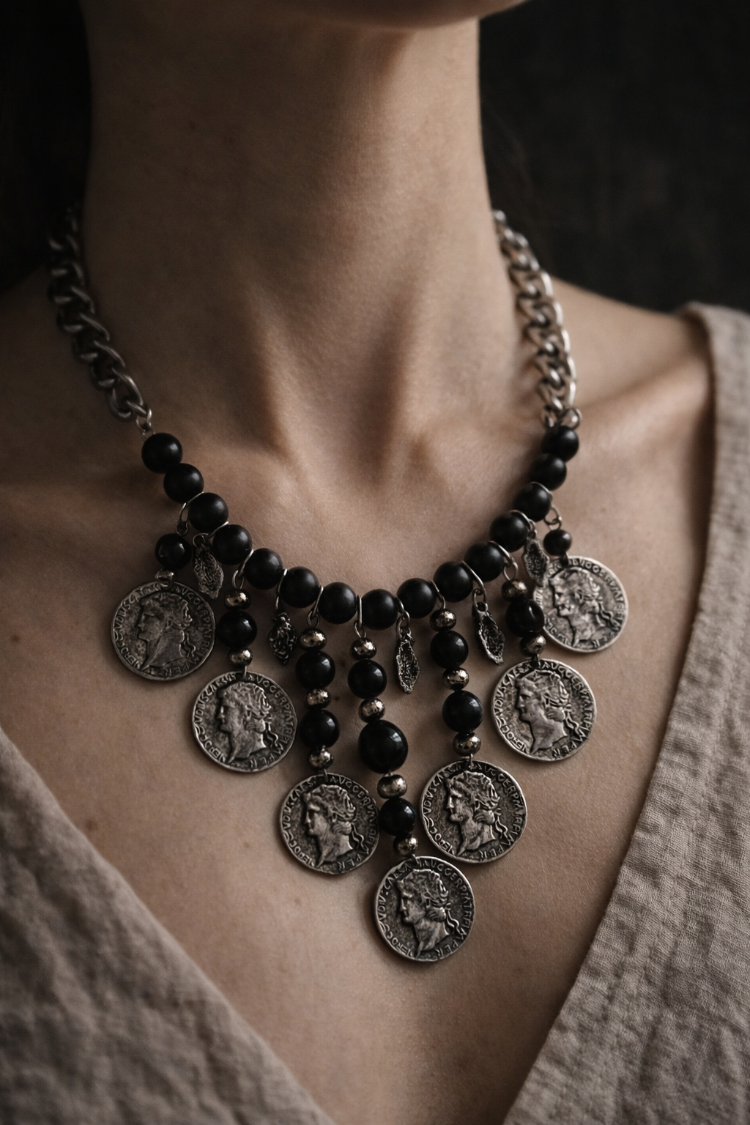 Obsidian Empire – Vintage Statement Kolye