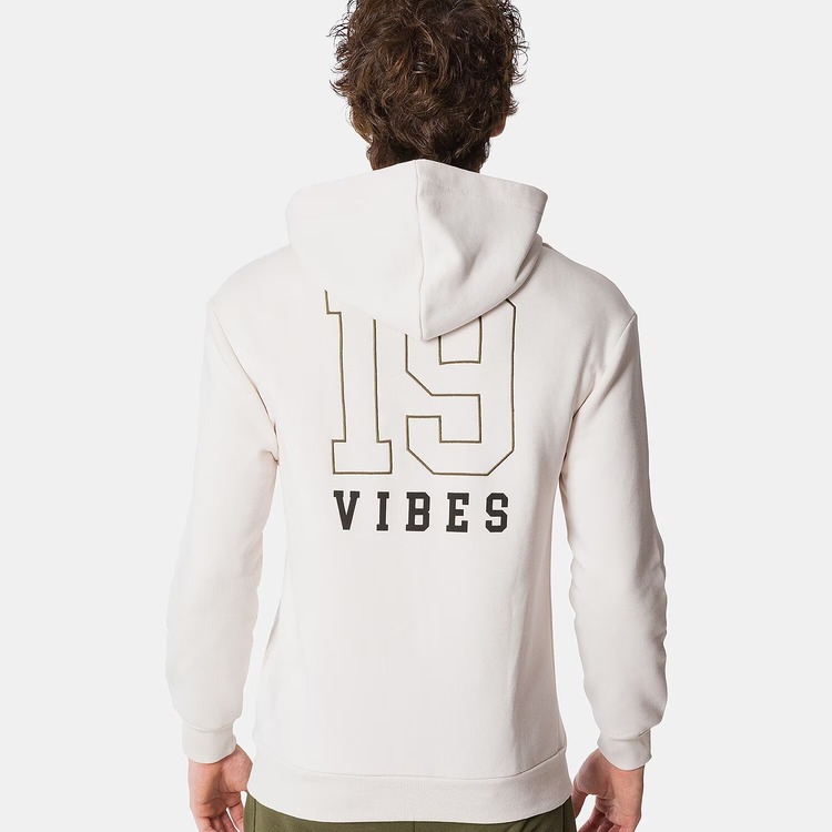 Vrl Model İçi Polarlı Kapüşonlu Erkek Sweat Krem