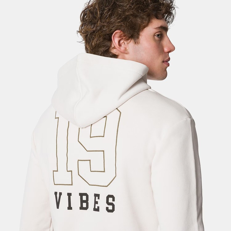 Vrl Model İçi Polarlı Kapüşonlu Erkek Sweat Krem