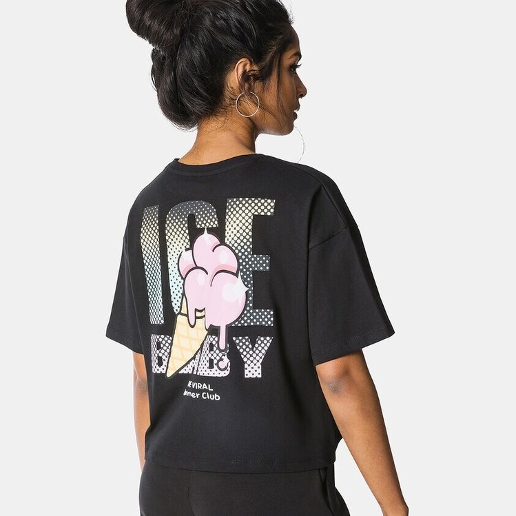 Vrl Kadın T-Shirt Beyaz Baskılı Model 