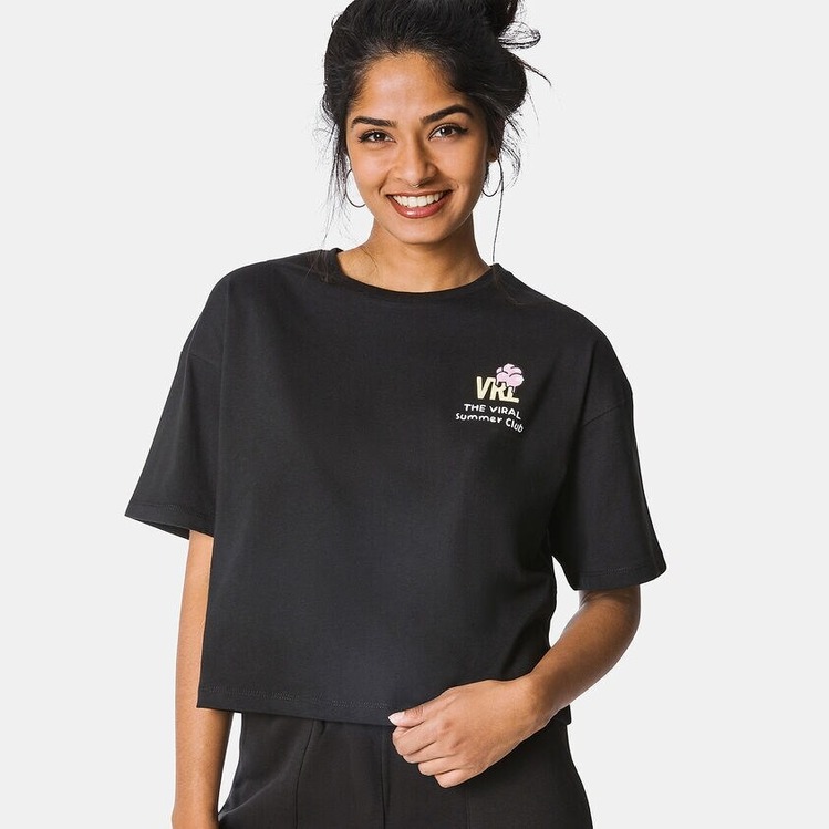 Vrl Kadın T-Shirt Beyaz Baskılı Model 