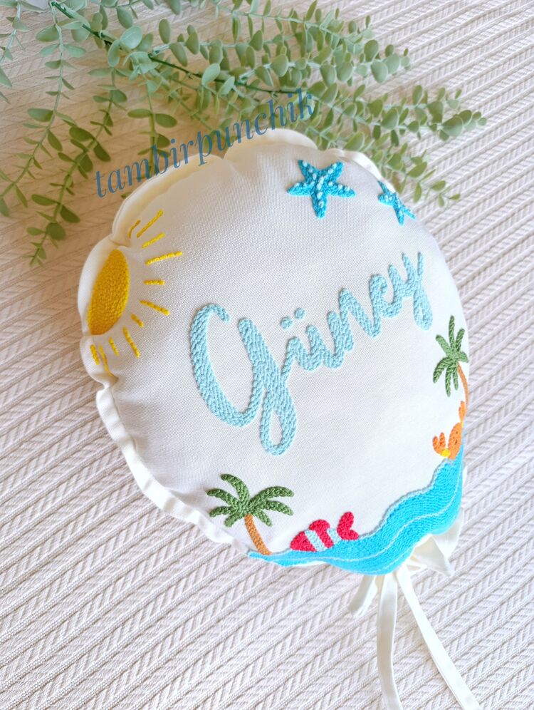 isimli  balon yastık 