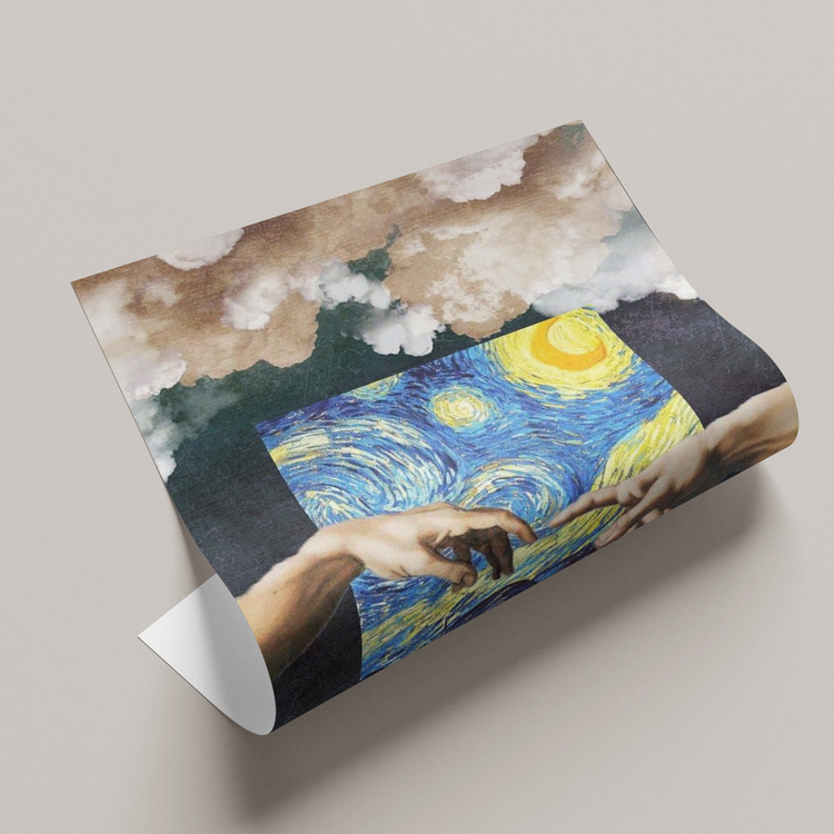 Van Gogh ve Eller Çizim Poster