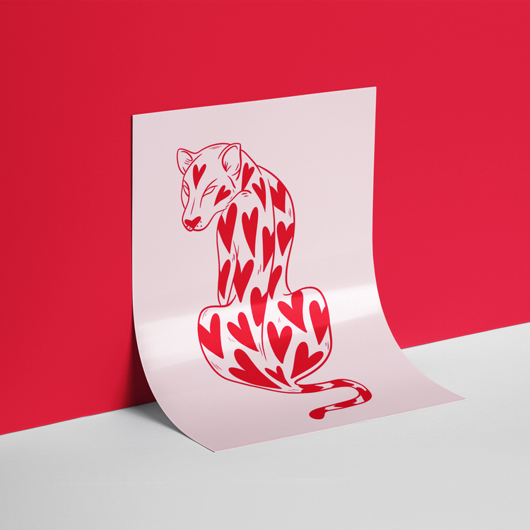 Kalpli Pembe Leopar Posteri