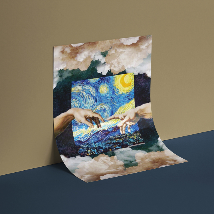 Van Gogh ve Eller Çizim Poster
