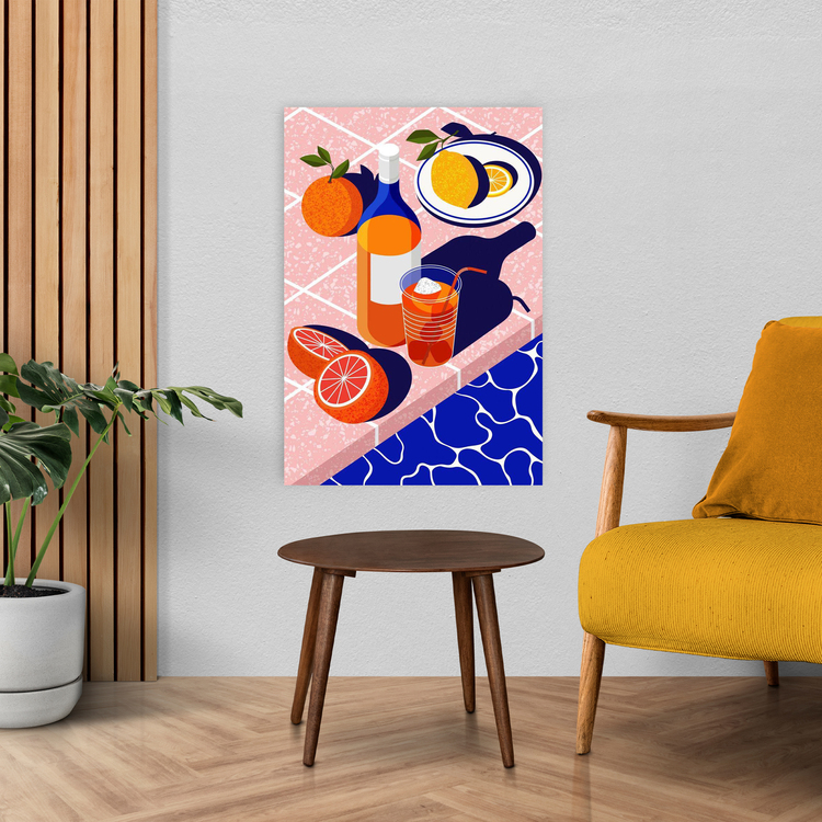 Havuz Kenarı Keyfi Çizim Poster