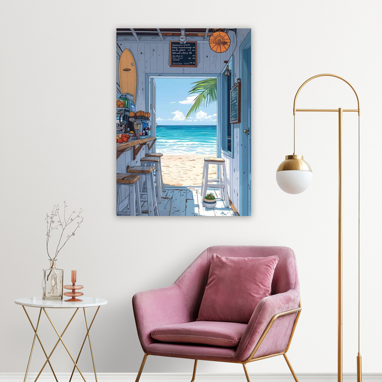Yazlık Bir Kafe Çizim Poster