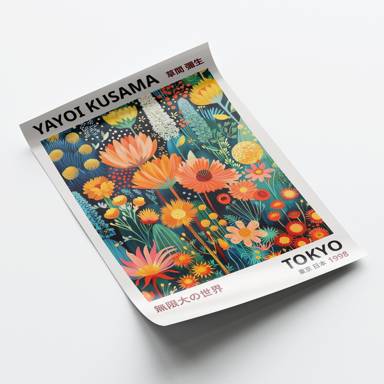 Yayoi Kusama Renkli Çiçekler Posteri