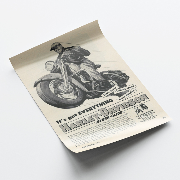 Harley Davidson Gazete Reklamı Posteri