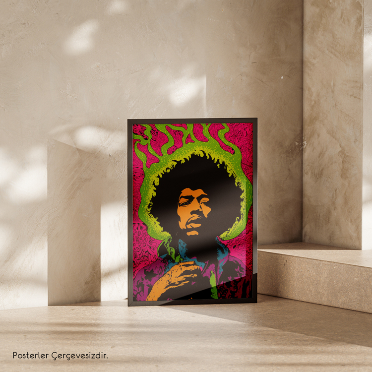 Jimi Hendrix Çizim Posteri