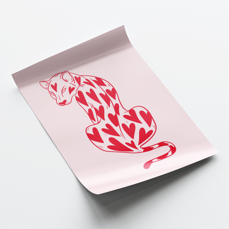 Kalpli Pembe Leopar Posteri