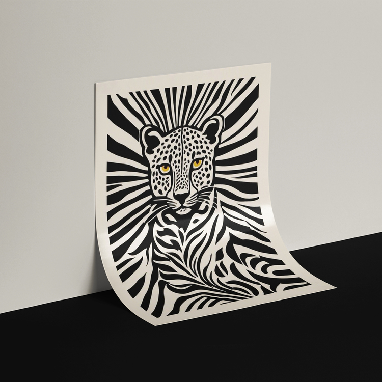 Siyah Beyaz Leopar Posteri
