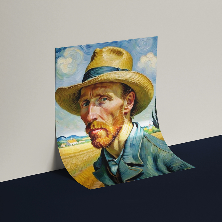 Van Gogh ve Buğday Tarlası Poster