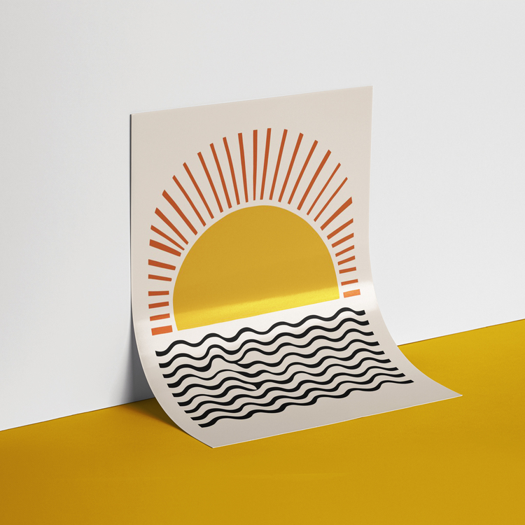 Geometrik Şekilli Güneş Poster