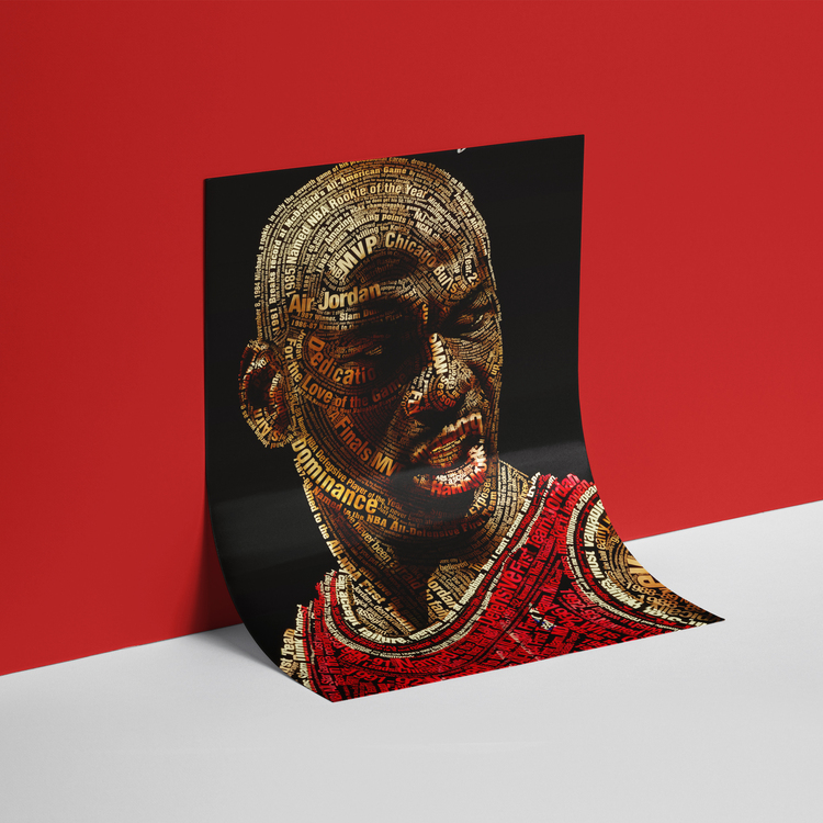 Michael Jordan ve Yazılar Posteri