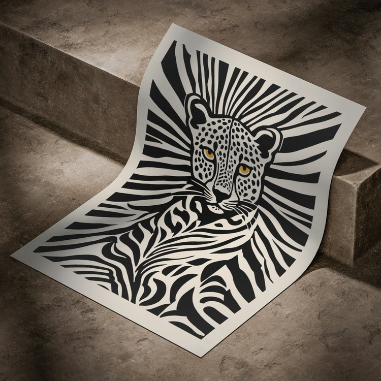 Siyah Beyaz Leopar Posteri