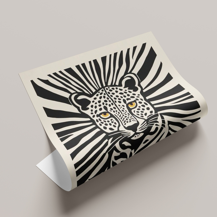 Siyah Beyaz Leopar Posteri