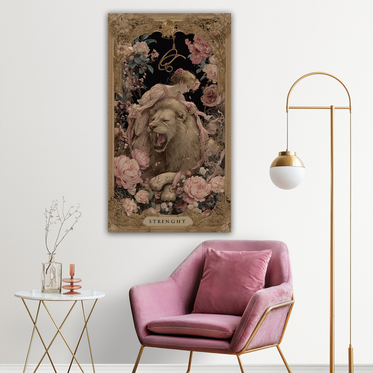 Aslan ve Kadın Tarot Kartı Poster