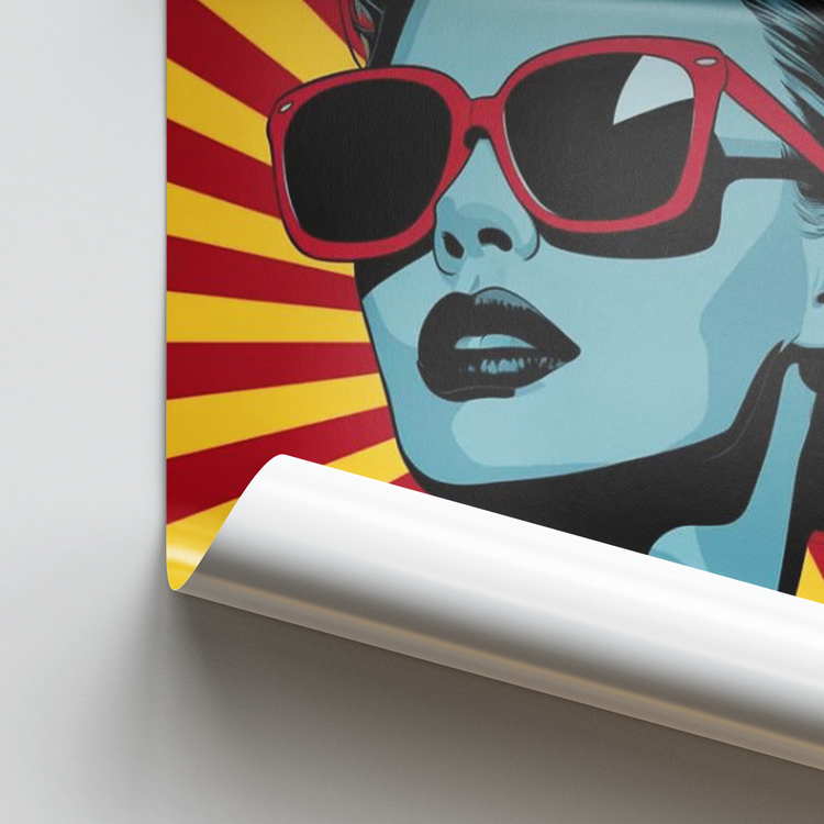 Kırmızı Gözlüklü Pop Art Kadın