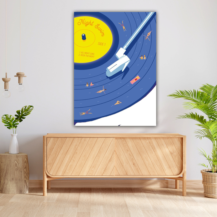 Plak içinde Yüzen İnsanlar Poster