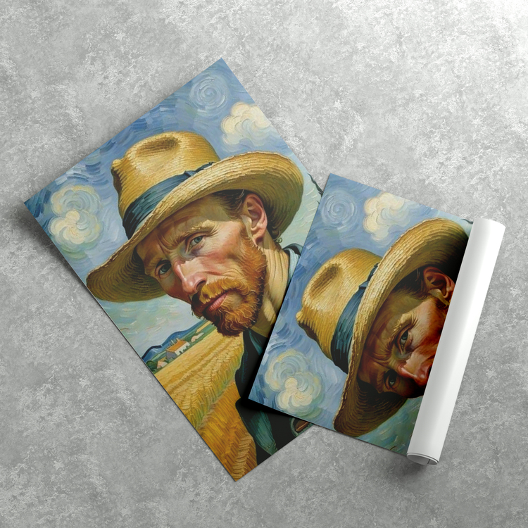 Van Gogh ve Buğday Tarlası Poster