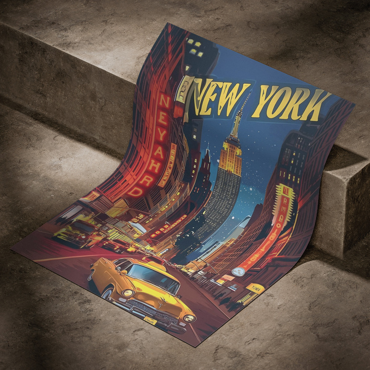 New York ve Taksi Posteri