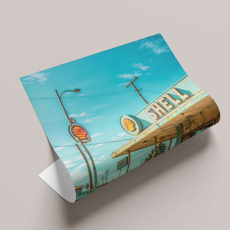 Kasabadaki Shell Vintage Poster