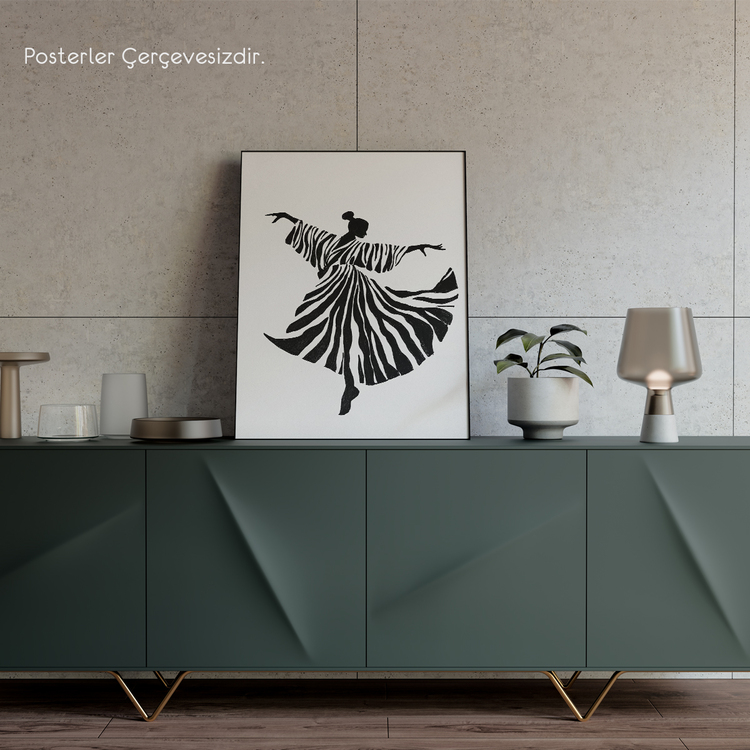 Dans Eden Çizgi Kadın Posteri