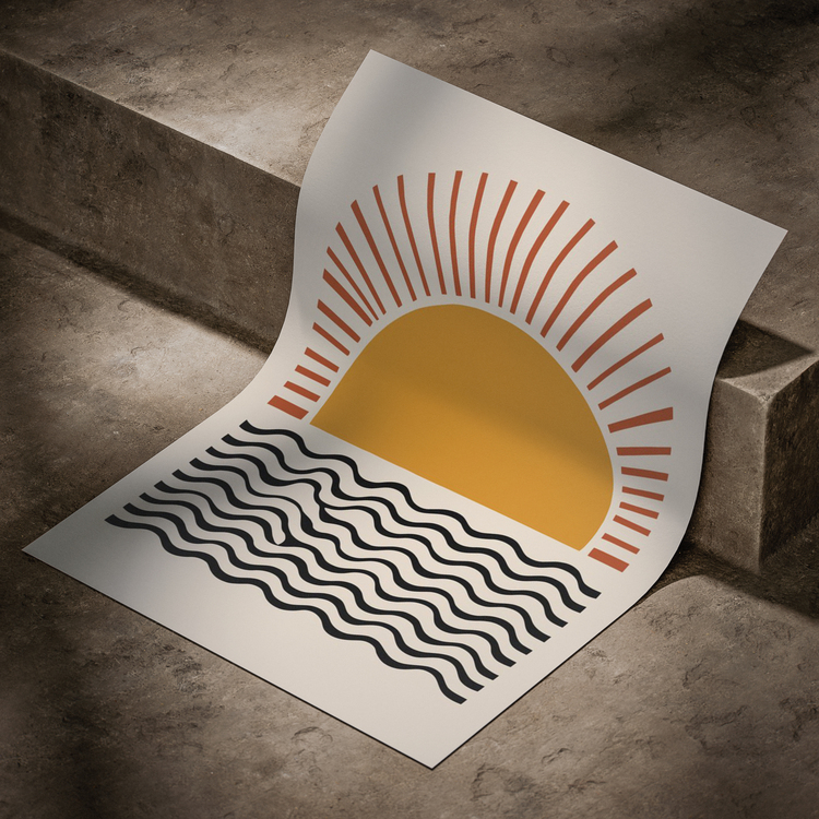 Geometrik Şekilli Güneş Poster