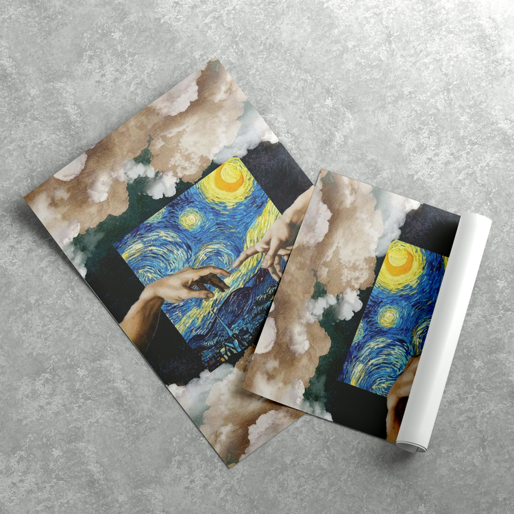Van Gogh ve Eller Çizim Poster