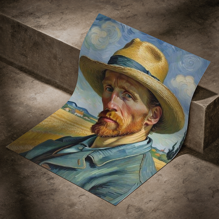 Van Gogh ve Buğday Tarlası Poster
