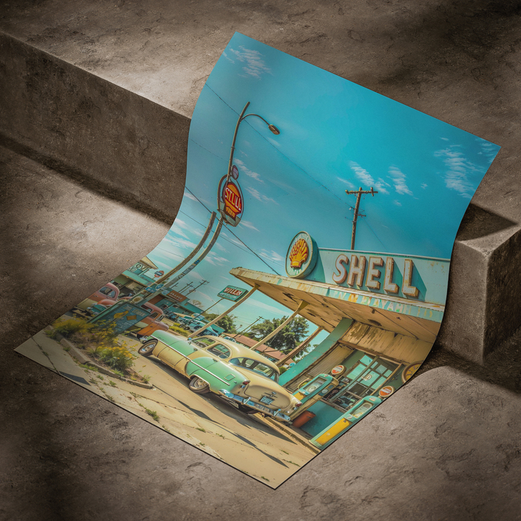 Kasabadaki Shell Vintage Poster