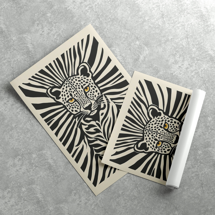 Siyah Beyaz Leopar Posteri