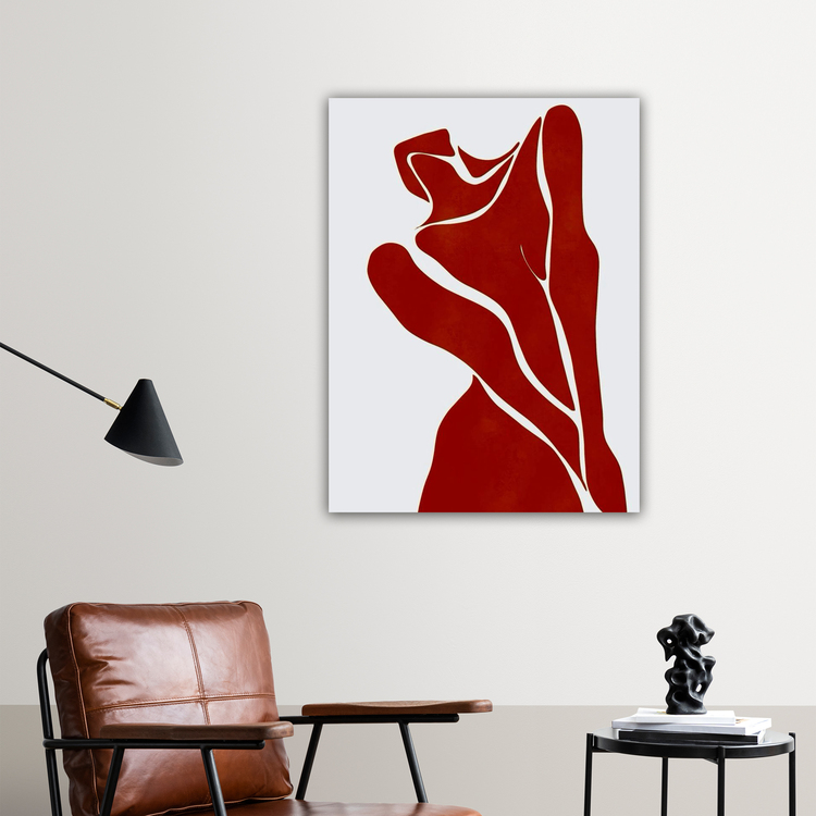 Kırmızı Kadın Silüeti Posteri