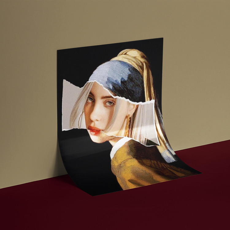 İnci Küpeli Kız ve Billie Eilish Posteri