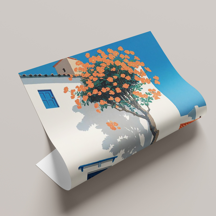 İllüstrasyon Bodrum Evleri Posteri