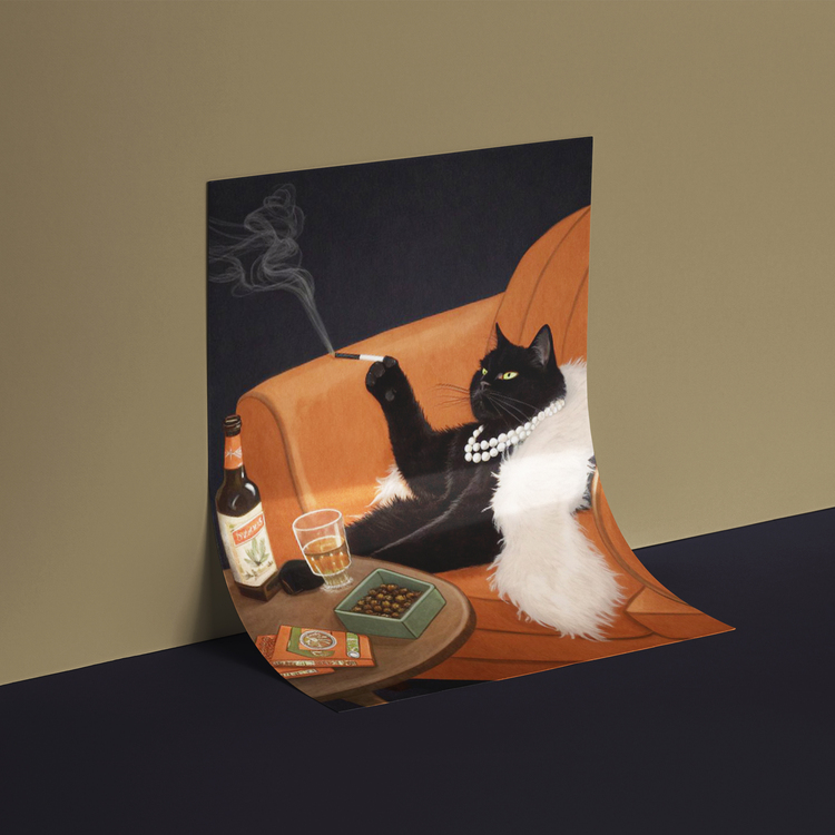 Keyif Yapan Kedi Poster