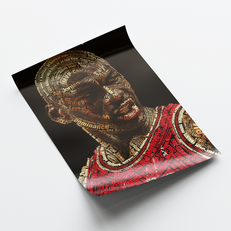 Michael Jordan ve Yazılar Posteri