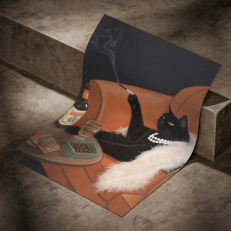 Keyif Yapan Kedi Poster